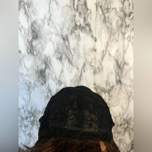 Chocolate Brown Body Wave Long Wig with bangs 24 Inch - Picture 2 of 6